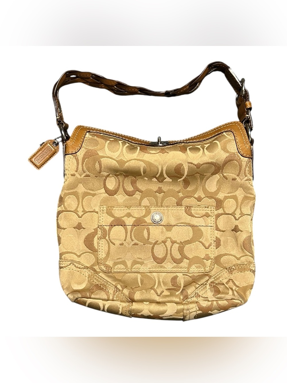 Coach Vintage Signature Bag C0771-10990 / With Coach C Pattern / Cream
